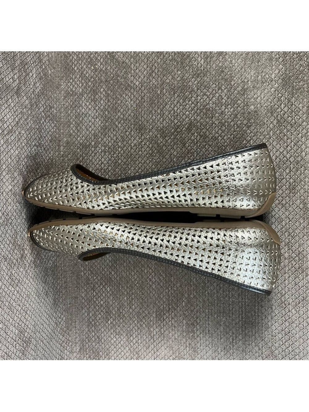 LL BEAN Gold Brown Ballet Flats Open Toe Flat Size 10 LIKE NEW - Picture 10 of 15